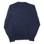 NAUTICA Navtech Mens Jumper Blue V-Neck Tight Knit M