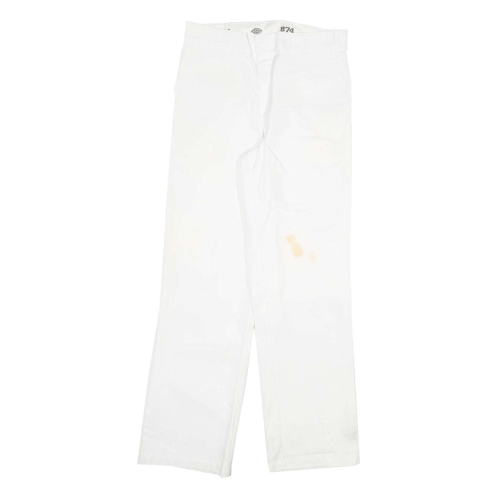 DICKIES Mens White Regular Fit Straight Denim Jeans W30 L31 Workwear Zip Closure