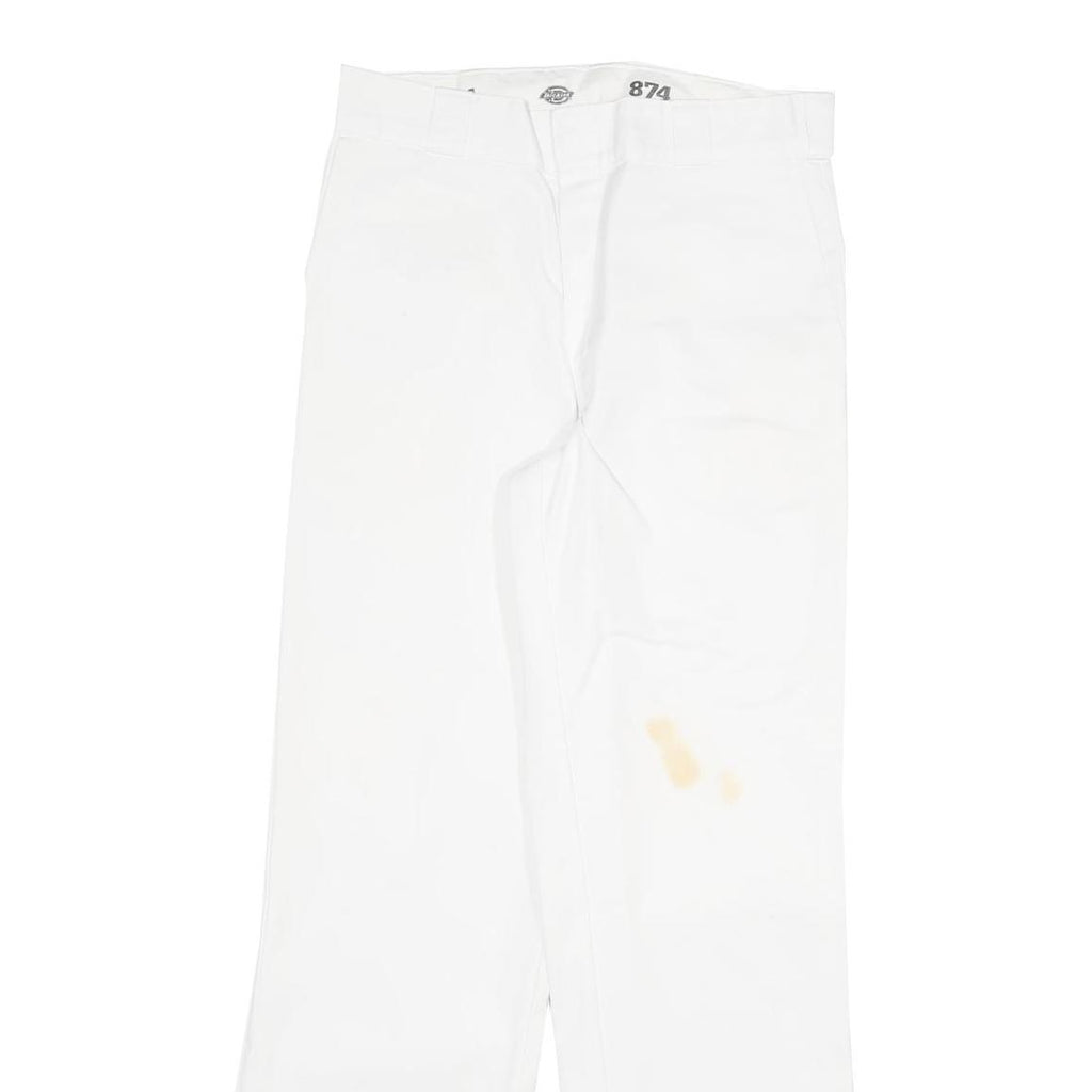 DICKIES Mens White Regular Fit Straight Denim Jeans W30 L31 Workwear Zip Closure