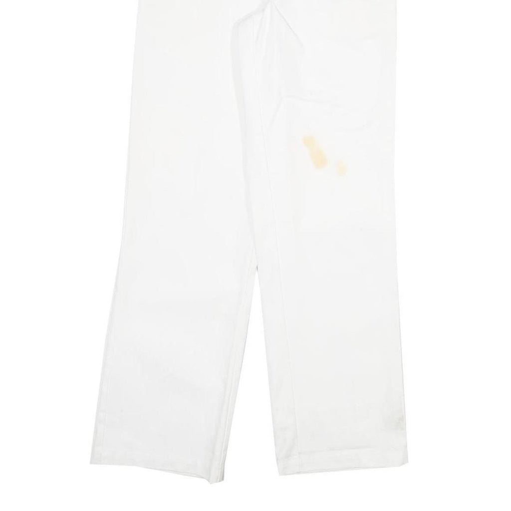 DICKIES Mens White Regular Fit Straight Denim Jeans W30 L31 Workwear Zip Closure