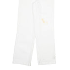 DICKIES Mens White Regular Fit Straight Denim Jeans W30 L31 Workwear Zip Closure