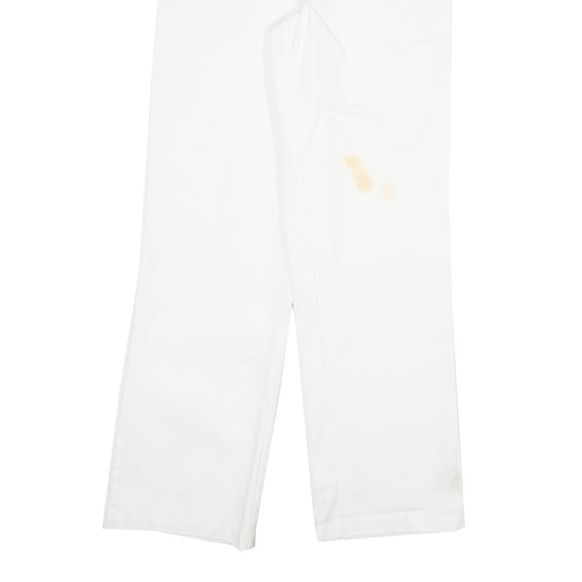 DICKIES Mens White Regular Fit Straight Denim Jeans W30 L31 Workwear Zip Closure