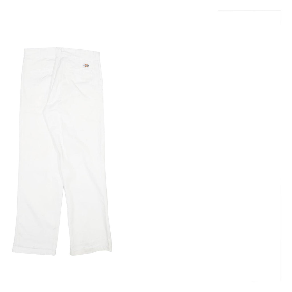 DICKIES Mens White Regular Fit Straight Denim Jeans W30 L31 Workwear Zip Closure