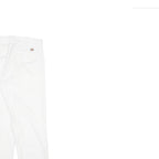 DICKIES Mens White Regular Fit Straight Denim Jeans W30 L31 Workwear Zip Closure