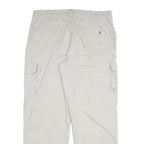 CARHARTT Mens Cotton Blend Beige Relaxed Cargo Trousers W40 L34 Workwear Casual