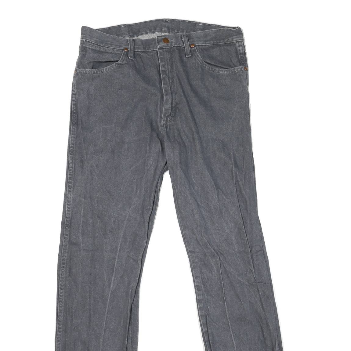 WRANGLER Mens Classic Blue Jeans Denim Medium W34 L33 Comfortable Zip Closure