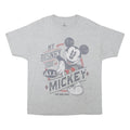 DISNEY Mens Grey My Disney Side Is All Mickey T-Shirt XL Short Sleeve Crew Neck