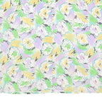 Womens White Green & Yellow Floral Printed Shirt Short Sleeve Collared L Summer