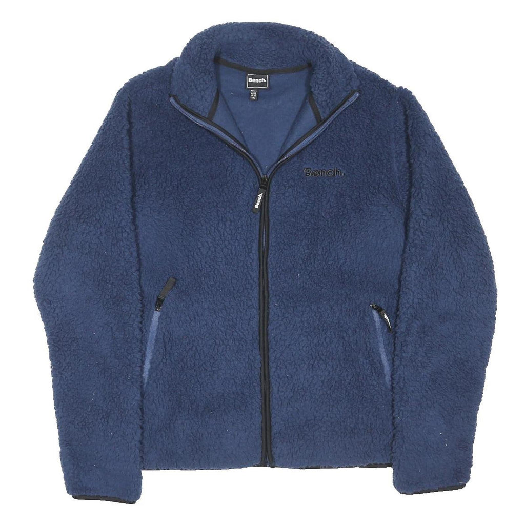 BENCH Womens Blue Jacket 2XL Polyester Blend Zip Fleece Casual Outerwear