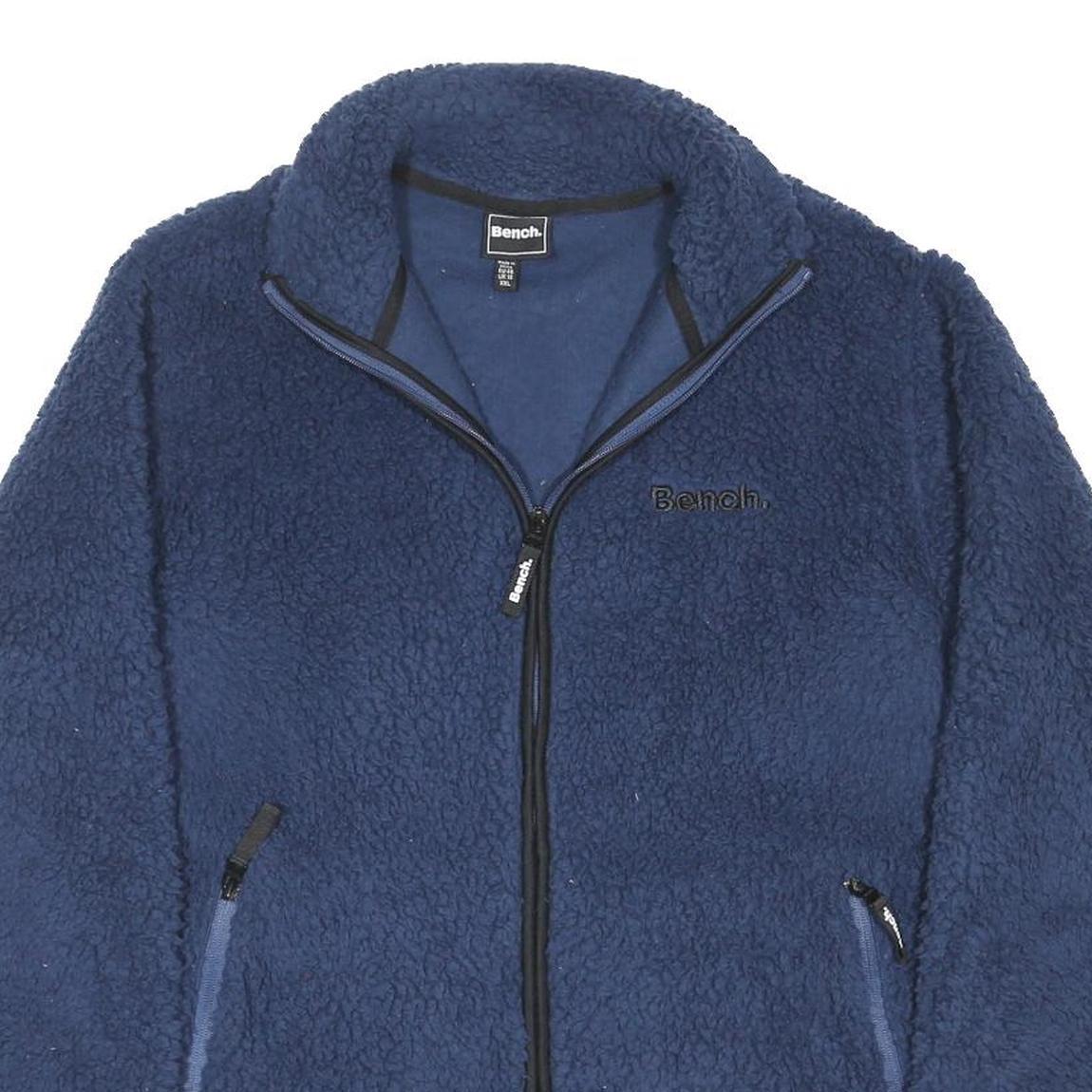 BENCH Womens Blue Jacket 2XL Polyester Blend Zip Fleece Casual Outerwear
