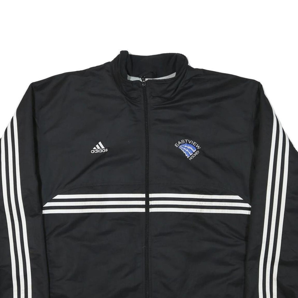 ADIDAS Mens Black White Eastview Hockey Track Jacket XL Polyester Blend Zip