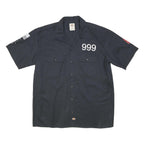 DICKIES Mens Navy Blue Work Shirt L Ranger Road Veteran Support Logos