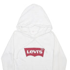 LEVI'S Womens White Hoodie XS Cotton Blend Pullover Hooded Sweatshirt