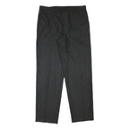 WARREN PARKER Mens Polyester Blend Black Regular Fit Straight Leg Trousers W34