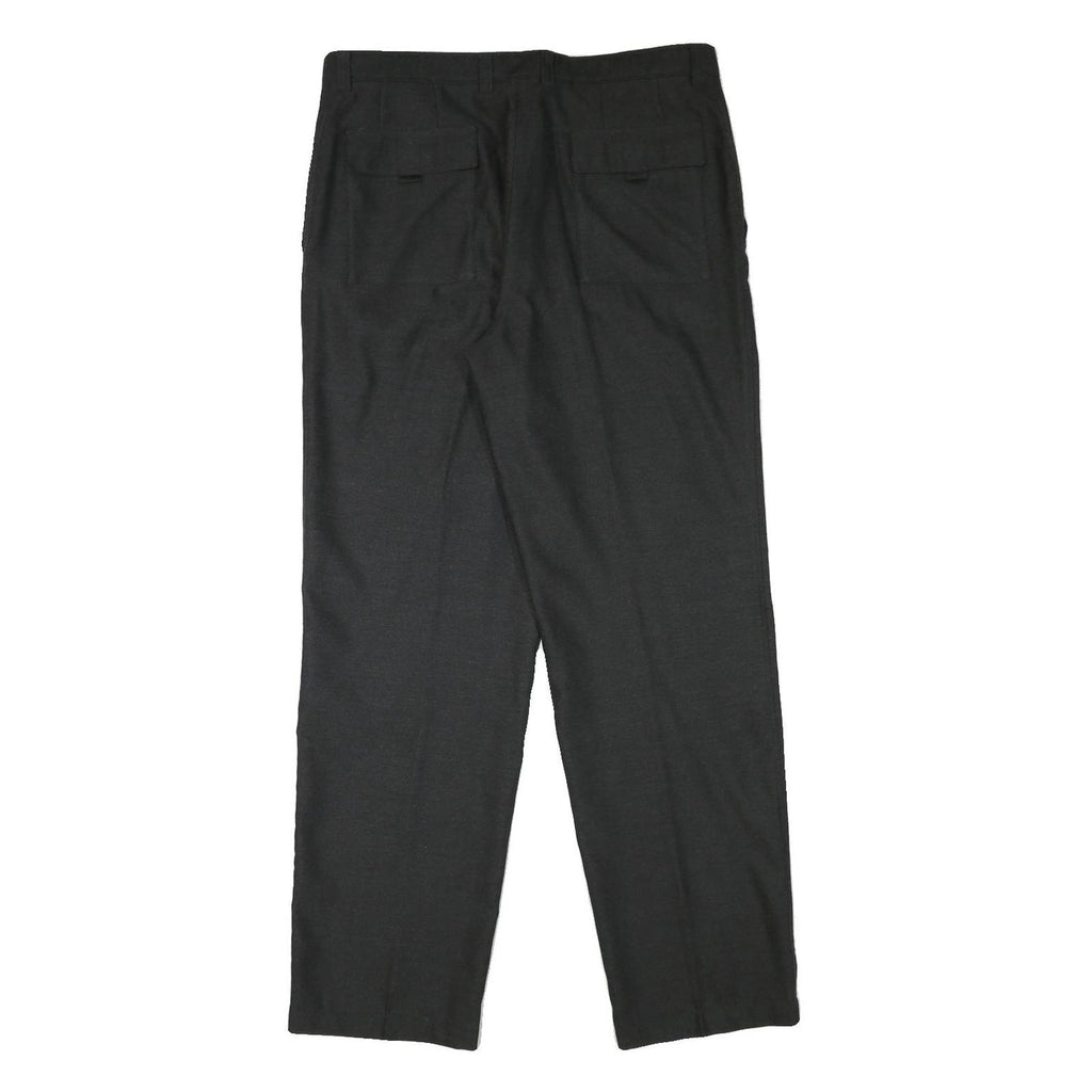 WARREN PARKER Mens Polyester Blend Black Regular Fit Straight Leg Trousers W34