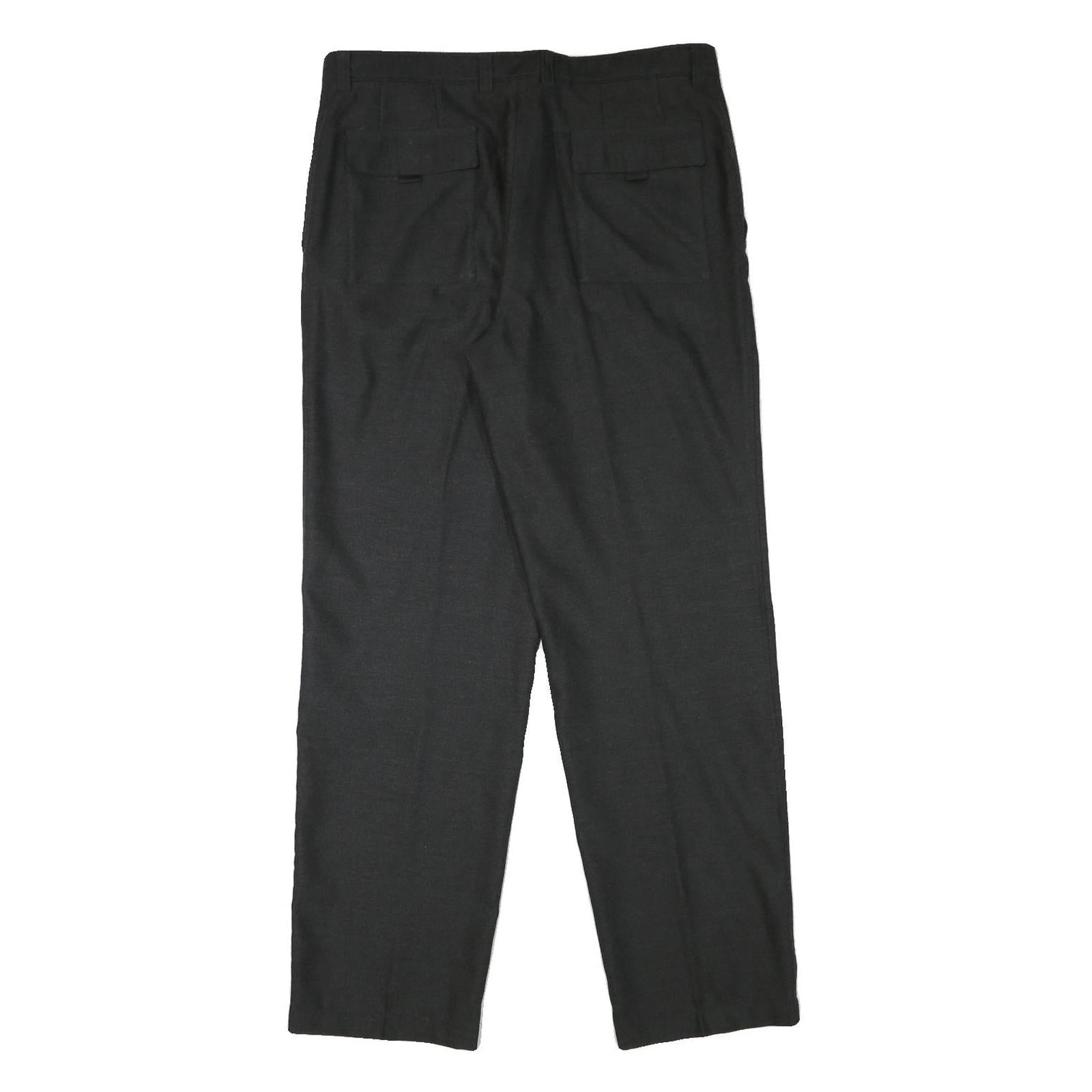 WARREN PARKER Mens Polyester Blend Black Regular Fit Straight Leg Trousers W34