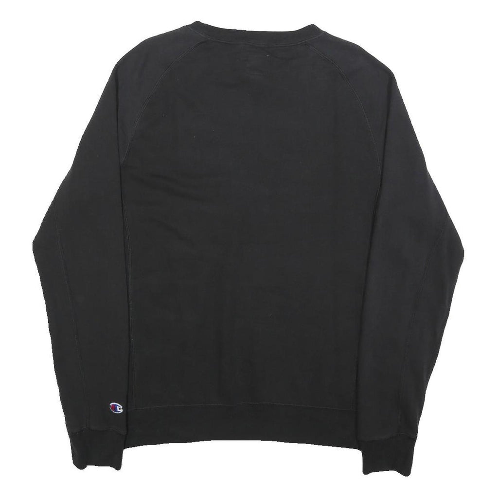 CHAMPION Mens Black Cotton Blend Crew Neck S Sweatshirt Classic Logo Crewneck