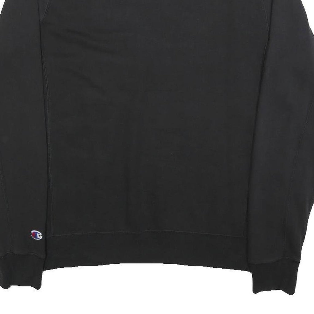 CHAMPION Mens Black Cotton Blend Crew Neck S Sweatshirt Classic Logo Crewneck