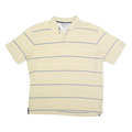 NAUTICA Mens Beige & Blue Striped Short Sleeve Polo Shirt XL Casual Cotton