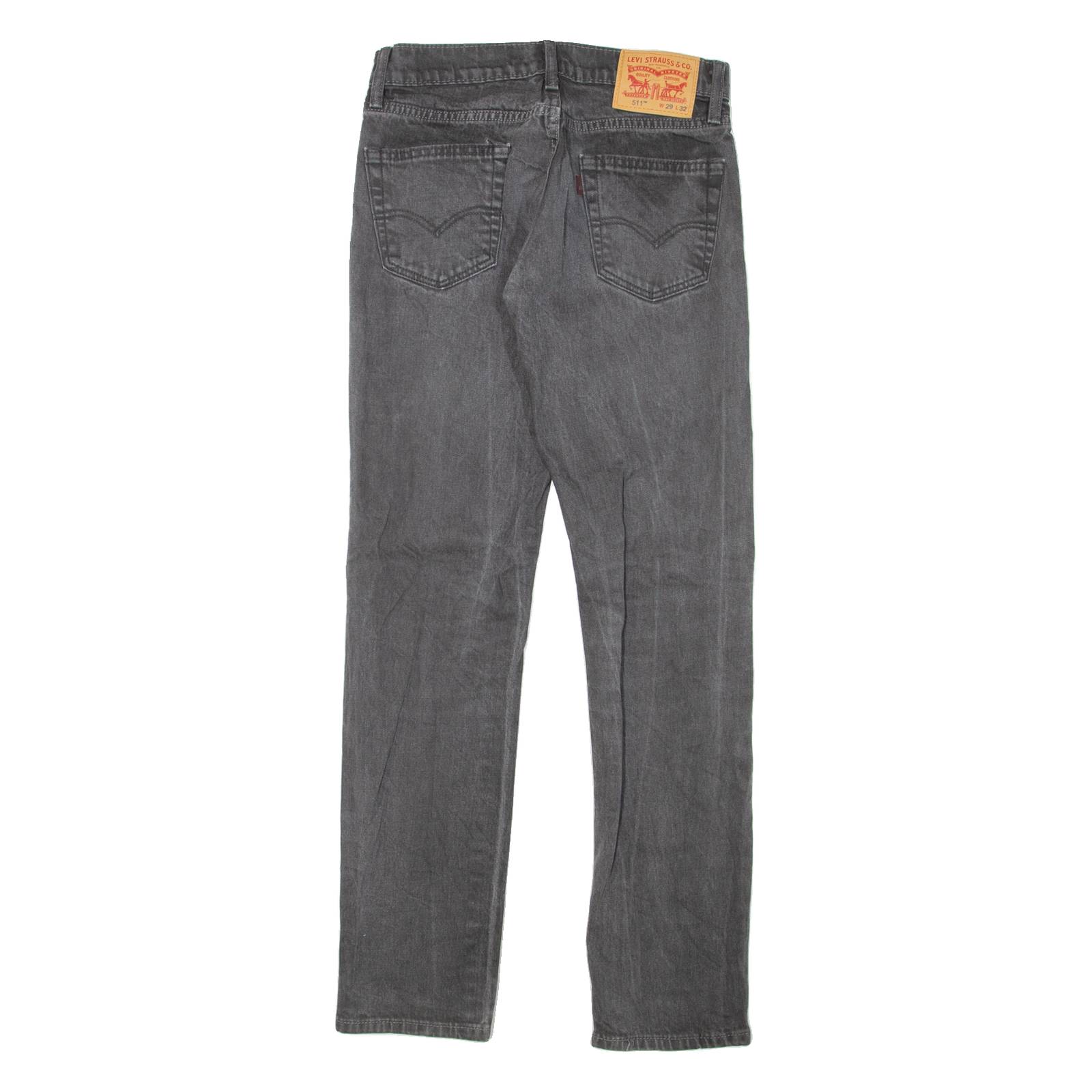 LEVI'S 511 Jeans Mens Grey Slim Straight Stone Wash W29 L32