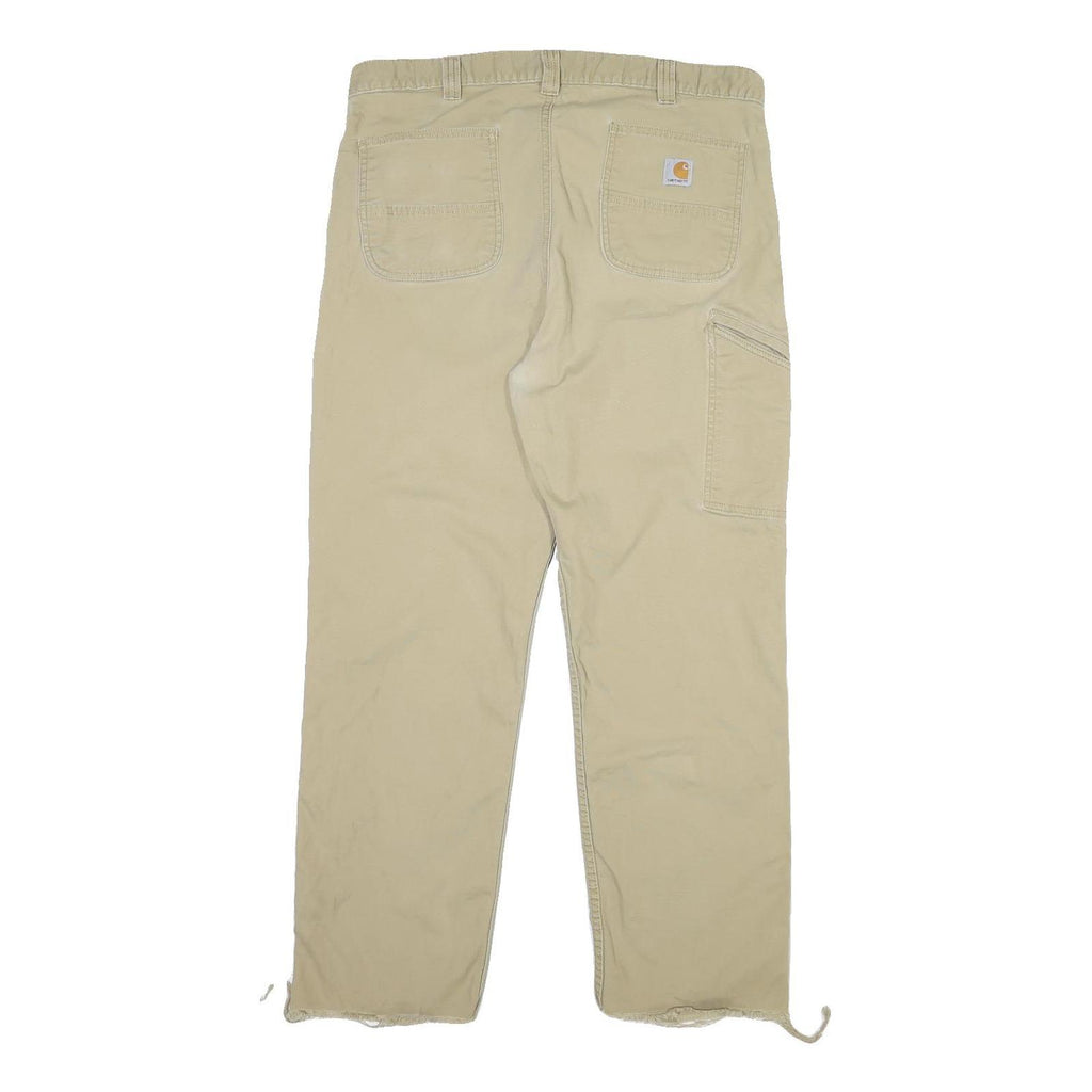 CARHARTT Mens Cotton Beige Relaxed Fit Straight Trousers W38 L30 Workwear