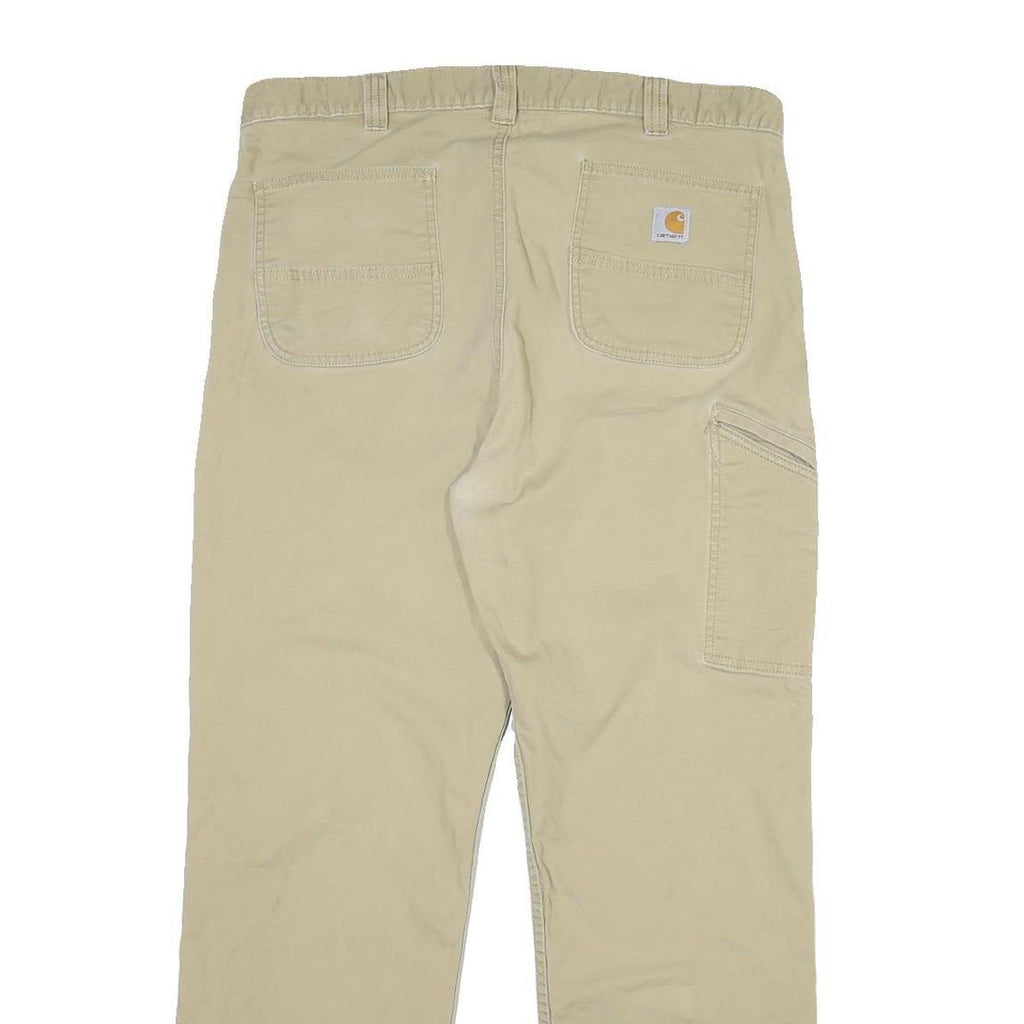 CARHARTT Mens Cotton Beige Relaxed Fit Straight Trousers W38 L30 Workwear
