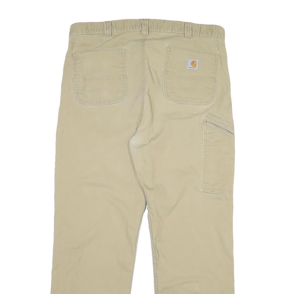 CARHARTT Mens Cotton Beige Relaxed Fit Straight Trousers W38 L30 Workwear