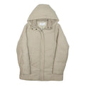 NEXT Womens Beige Jacket UK 8 Polyester Blend Hooded Zip Plain Casual Outerwear