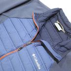 COLUMBIA Mens Blue & Navy Zip Puffer Jacket M Polyester Blend Lightweight Warm