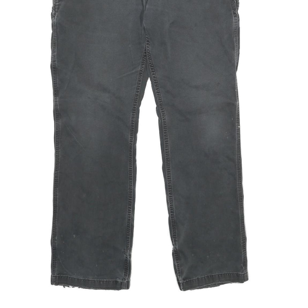 CARHARTT Mens Cotton Black Relaxed Straight Trousers W33 L32 Workwear Durable