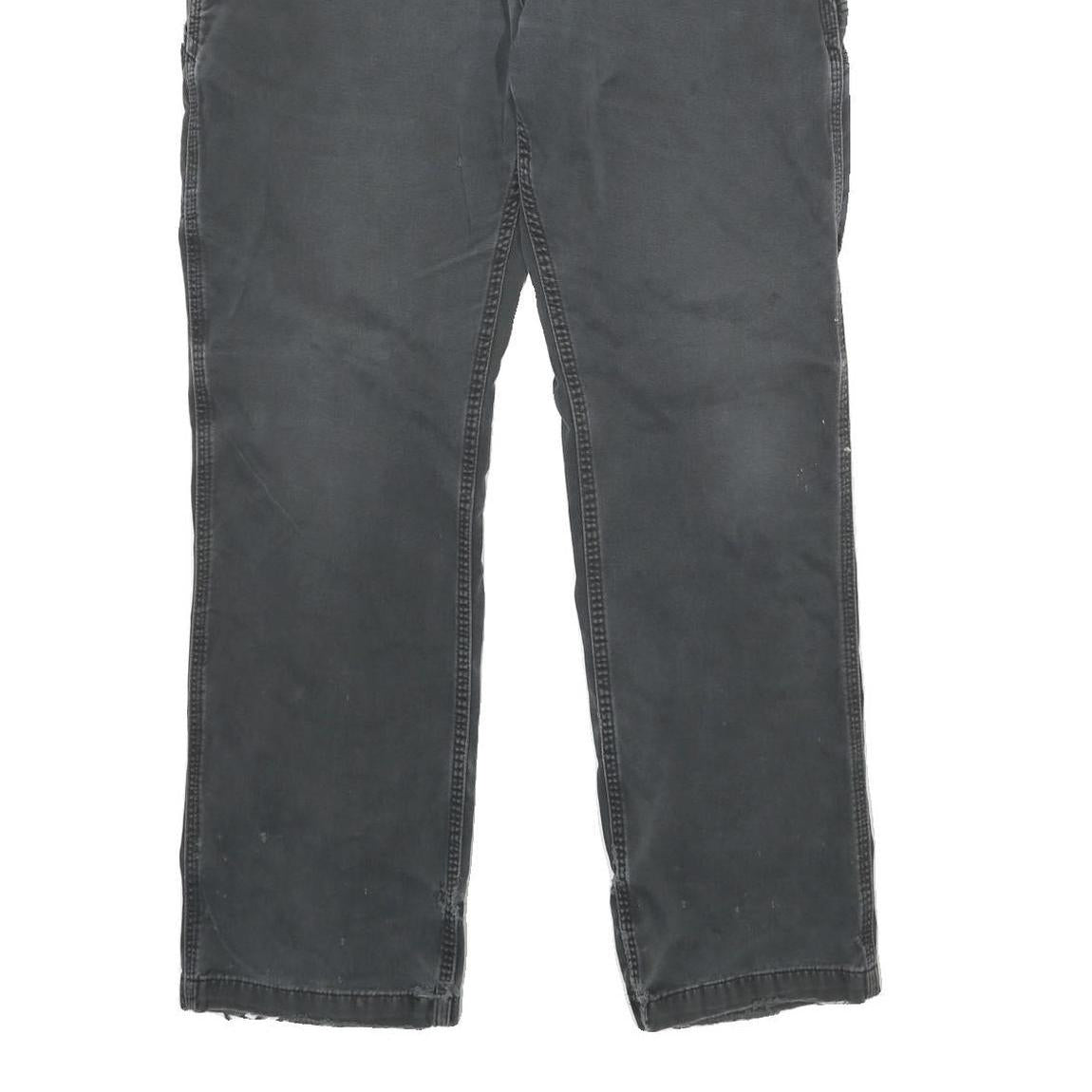 CARHARTT Mens Cotton Black Relaxed Straight Trousers W33 L32 Workwear Durable