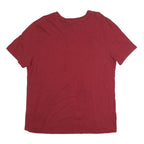 NAUTICA Mens Maroon XL Plain T-Shirt Short Sleeve Crew Neck Cotton Comfort