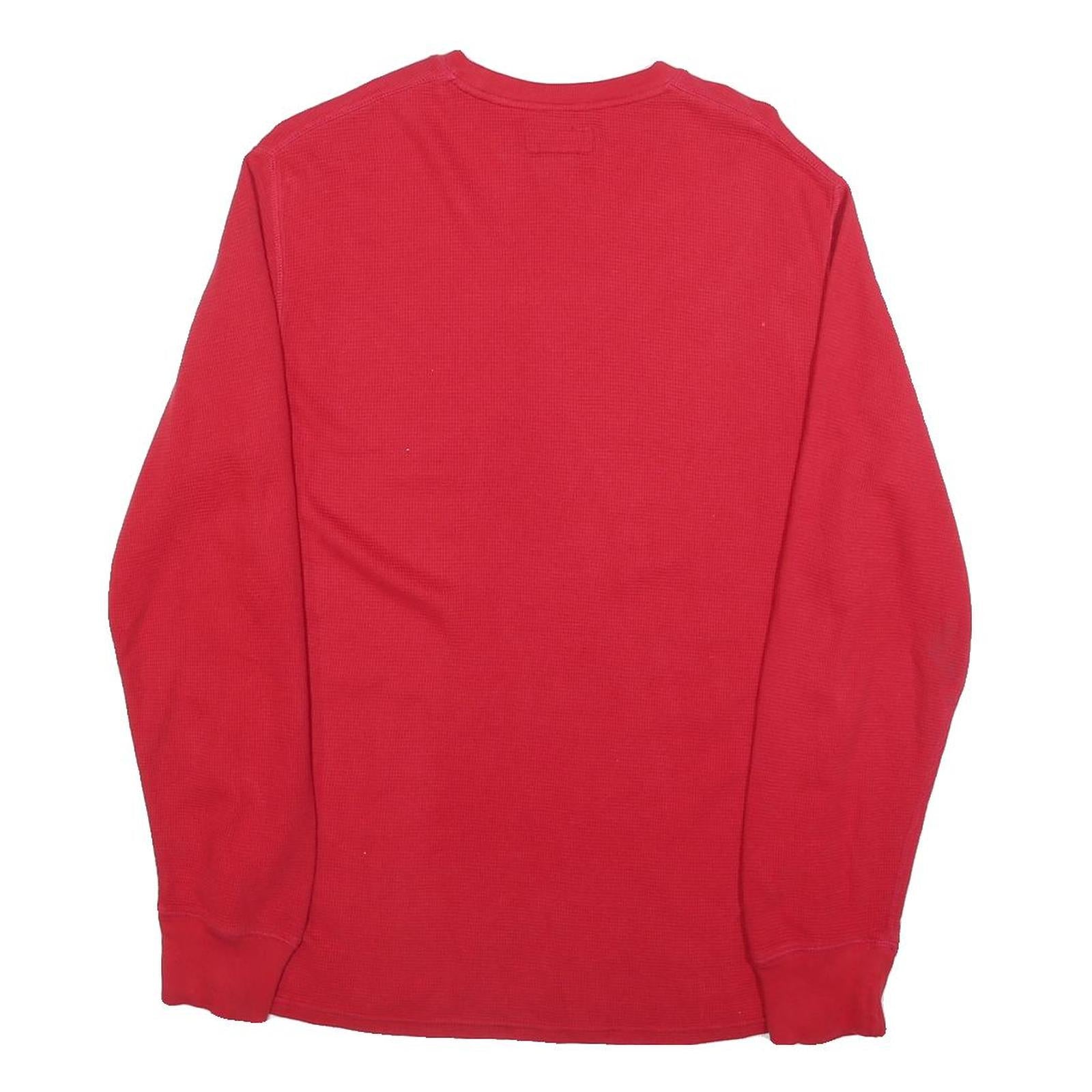 POLO RALPH LAUREN Mens Red Long Sleeve Crew Neck T-Shirt S Cotton Classic