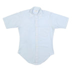 SHIRT CRAFT Mens Blue Plain Shirt S Casual Button Down Short Sleeve Cotton Blend