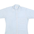 SHIRT CRAFT Mens Blue Plain Shirt S Casual Button Down Short Sleeve Cotton Blend