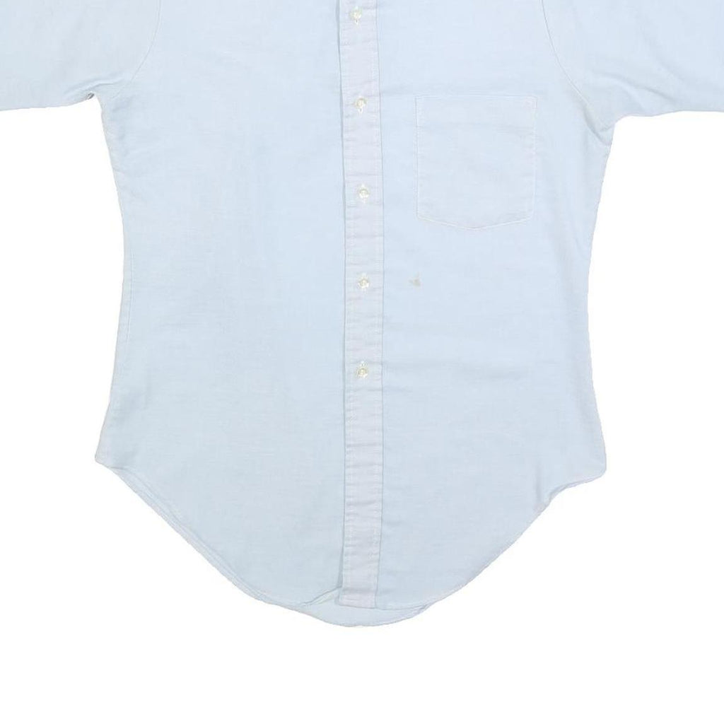 SHIRT CRAFT Mens Blue Plain Shirt S Casual Button Down Short Sleeve Cotton Blend
