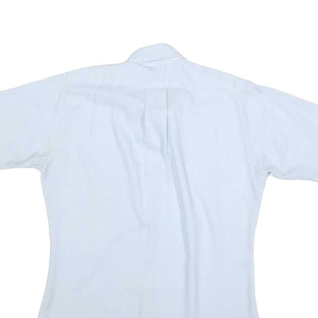 SHIRT CRAFT Mens Blue Plain Shirt S Casual Button Down Short Sleeve Cotton Blend