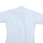 SHIRT CRAFT Mens Blue Plain Shirt S Casual Button Down Short Sleeve Cotton Blend