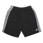 ADIDAS Mens Black Casual Cotton Blend Sports Shorts L W30 Three Stripe