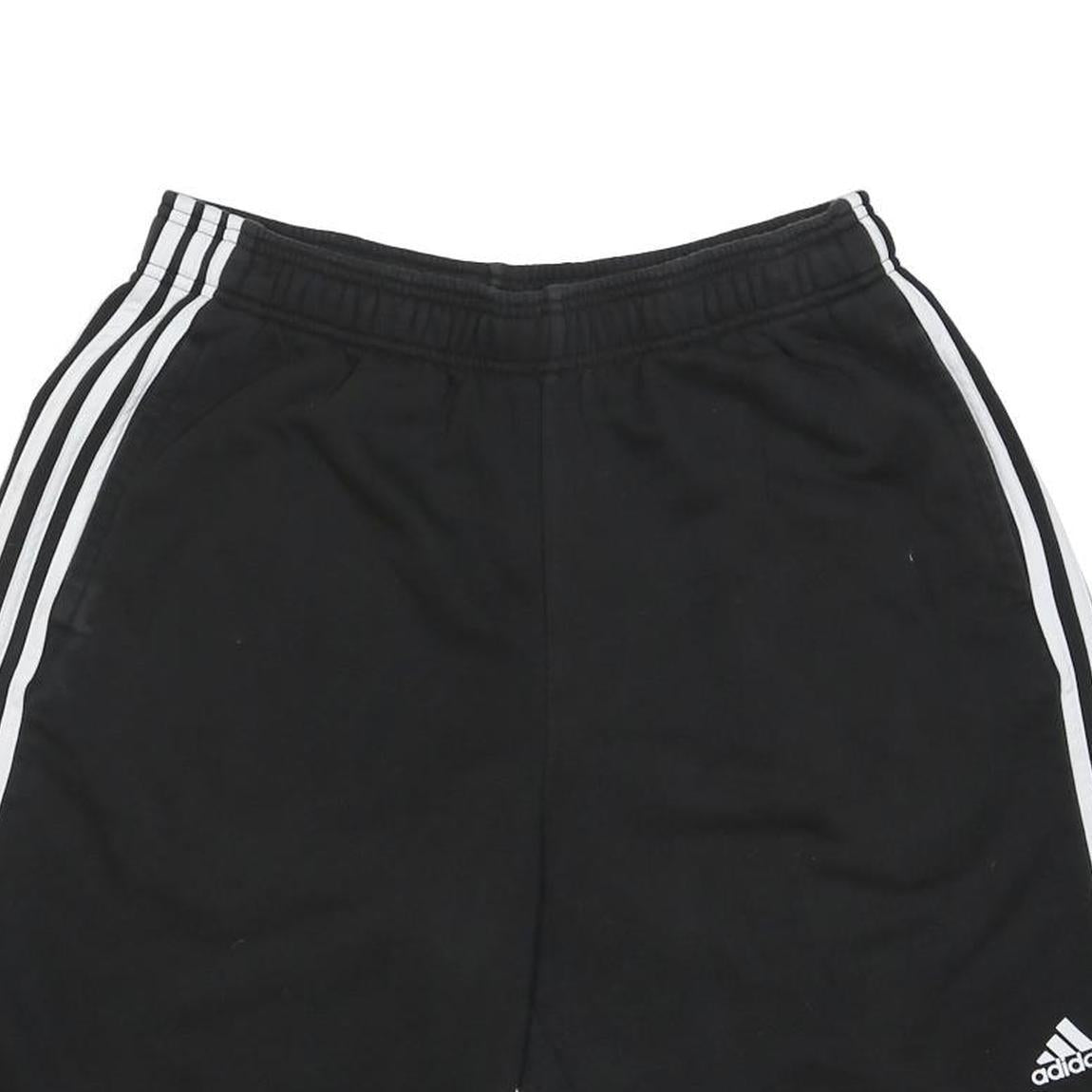 ADIDAS Mens Black Casual Cotton Blend Sports Shorts L W30 Three Stripe