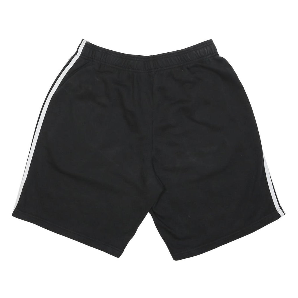 ADIDAS Mens Black Casual Cotton Blend Sports Shorts L W30 Three Stripe