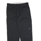 DICKIES Mens Black Cotton Blend Regular Straight Trousers W40 L34 Workwear Zip