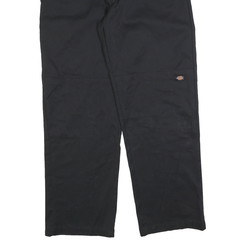DICKIES Mens Black Cotton Blend Regular Straight Trousers W40 L34 Workwear Zip