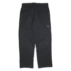 DICKIES Mens Black Cotton Blend Regular Straight Trousers W40 L34 Workwear Zip