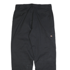 DICKIES Mens Black Cotton Blend Regular Straight Trousers W40 L34 Workwear Zip