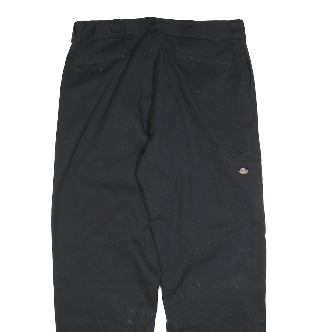 DICKIES Mens Black Cotton Blend Regular Straight Trousers W40 L34 Workwear Zip