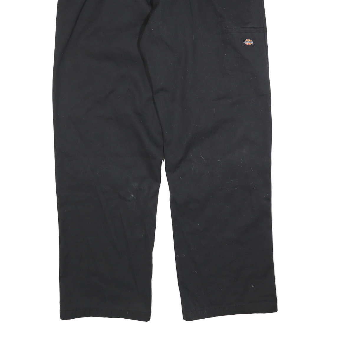 DICKIES Mens Black Cotton Blend Regular Straight Trousers W40 L34 Workwear Zip