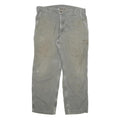 CARHARTT Mens Jeans Grey Relaxed Straight Denim W40 L32 Workwear Zip Closure