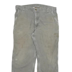 CARHARTT Mens Jeans Grey Relaxed Straight Denim W40 L32 Workwear Zip Closure
