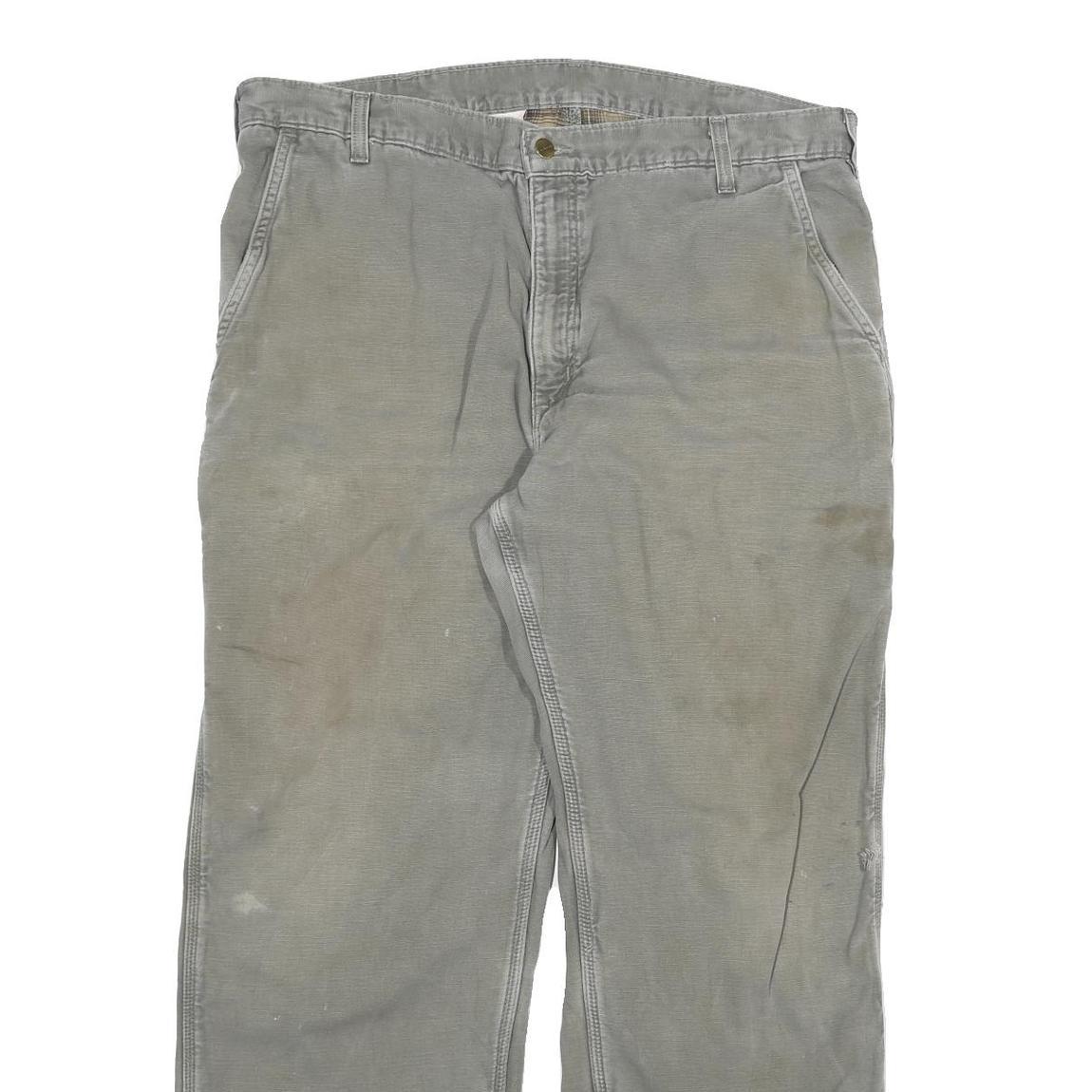 CARHARTT Mens Jeans Grey Relaxed Straight Denim W40 L32 Workwear Zip Closure